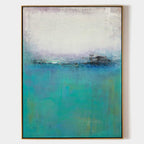 Turquoise Seascape Abstract Painting Vertical