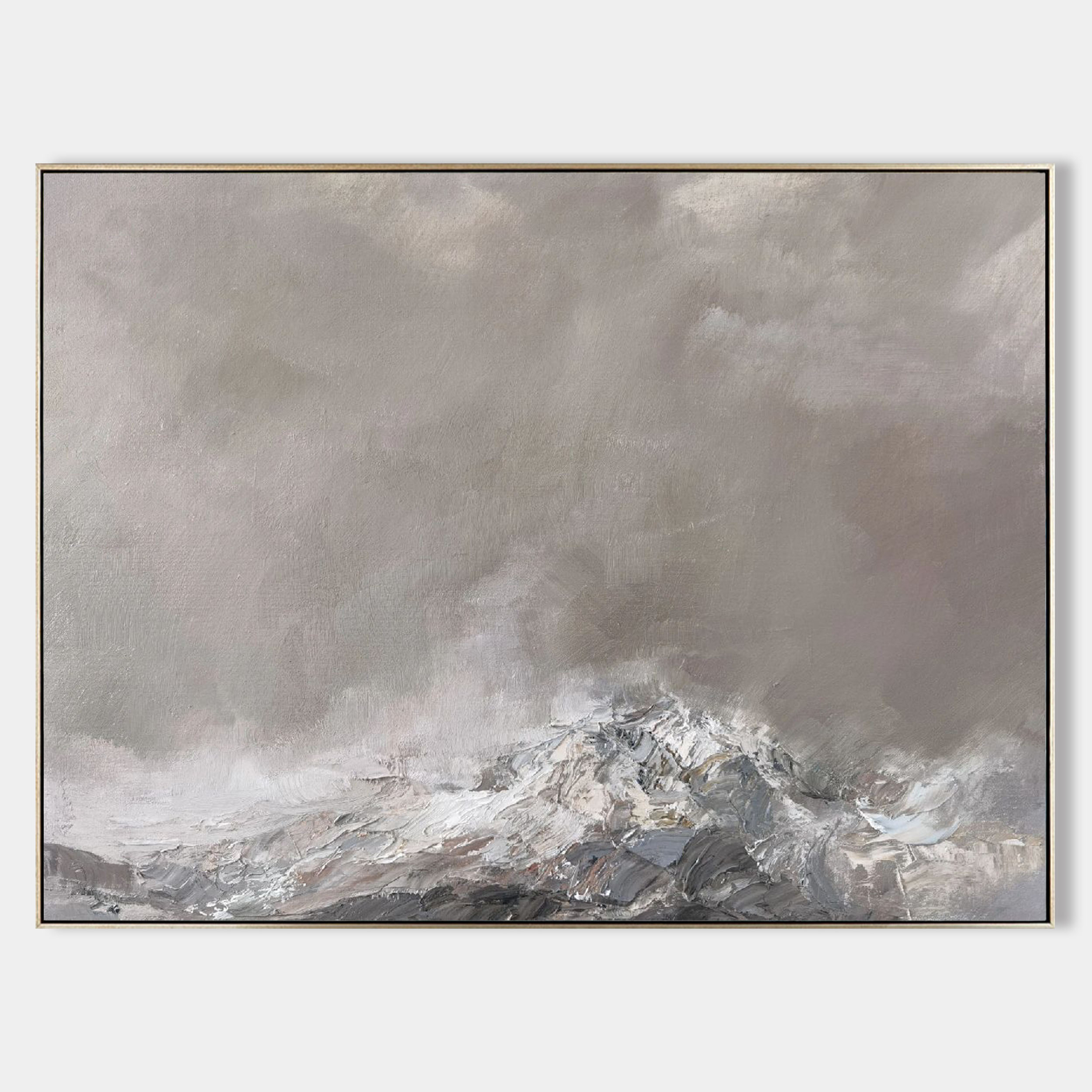 Monochrome Mountain Landscape Abstract Painting