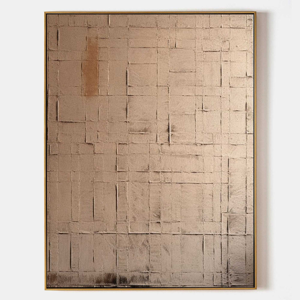 Wabi-Sabi Neutral Grid Texture Painting