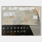 Neutral Textured Layered Block Oil Painting Modern