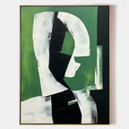 Dark Green Minimalist Figure Wall Art Luxury Decor