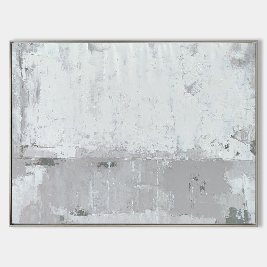 Minimalist Gray Block Painting Horizontal Modern