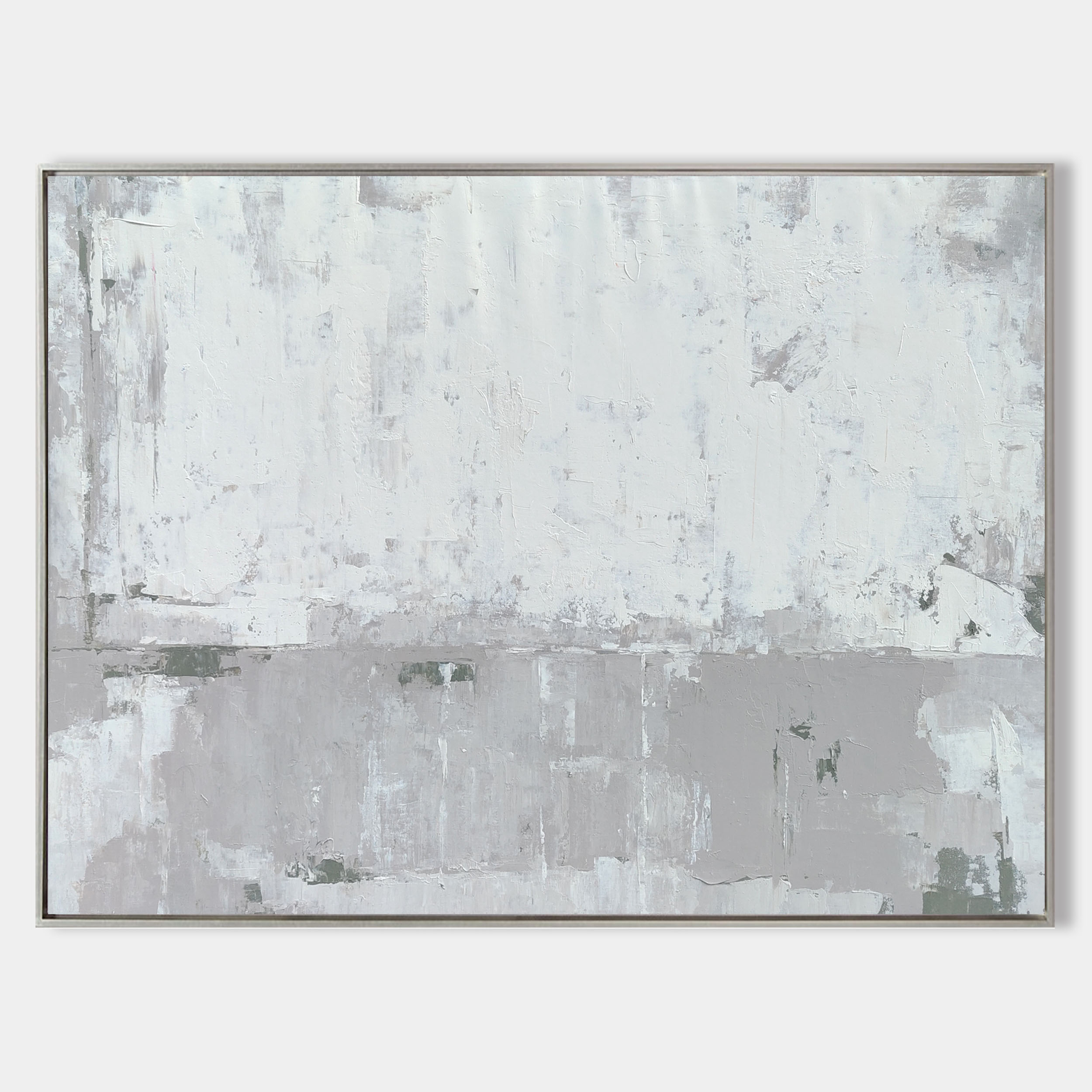 Minimalist Gray Block Painting Horizontal Modern