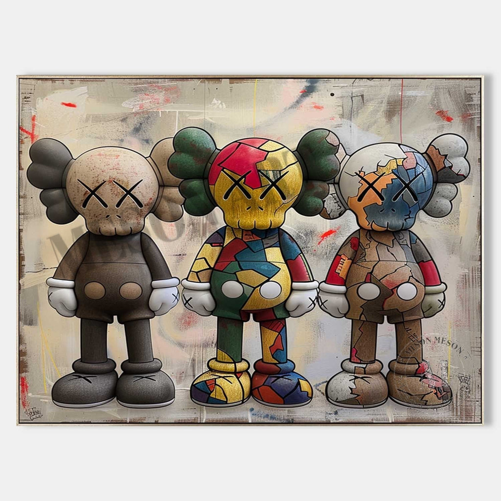 Pop Art Character Trio Oil Painting