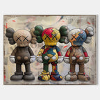 Pop Art Character Trio Oil Painting