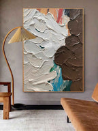 Wall Art Abstract Overlap Flowing Wabi-Sabi Linen