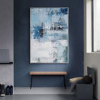 Coastal Breeze Abstract Oil Painting Vertical