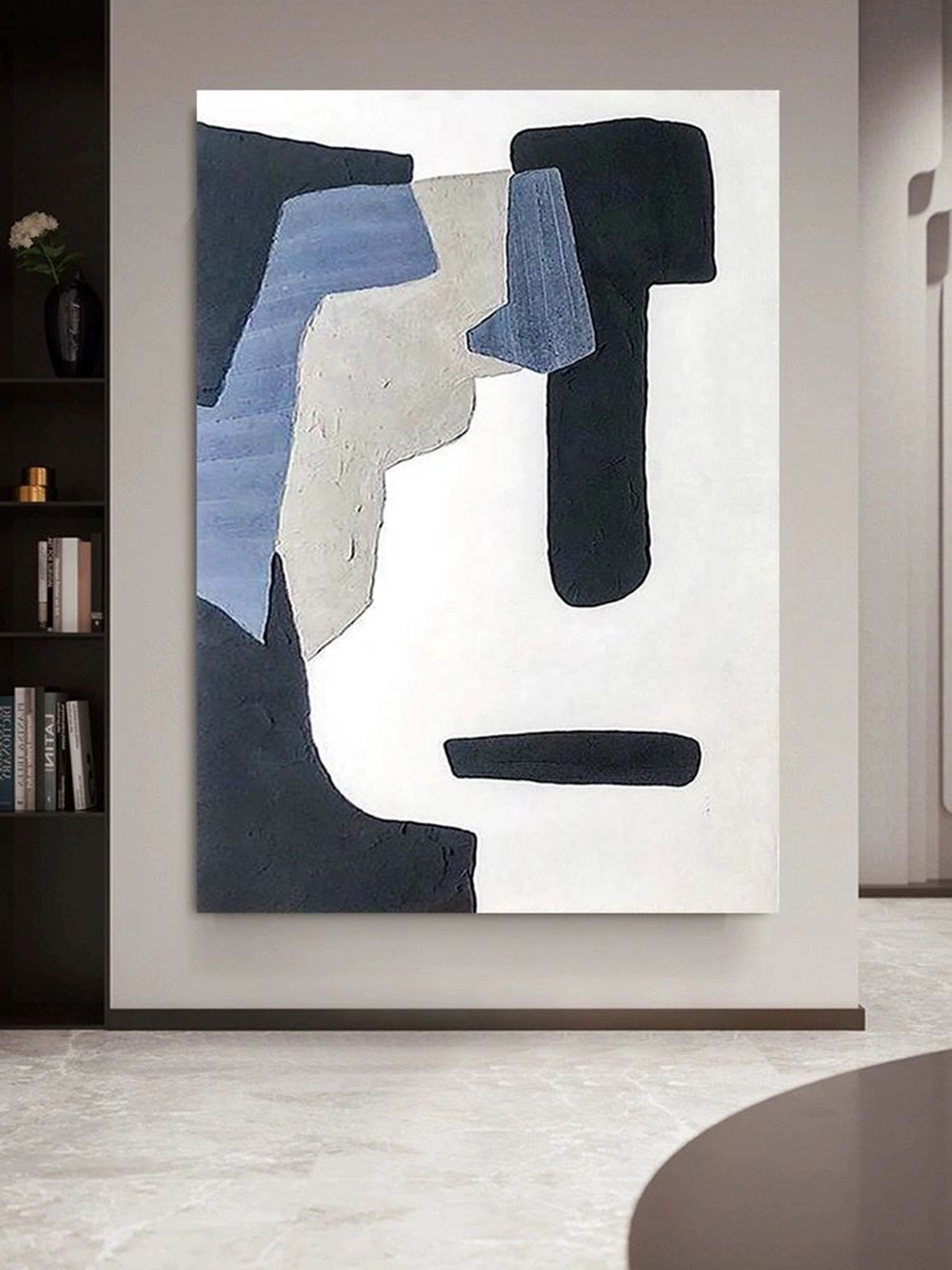 Wabi-Sabi Wall Art Geometric Block Abstract Painting