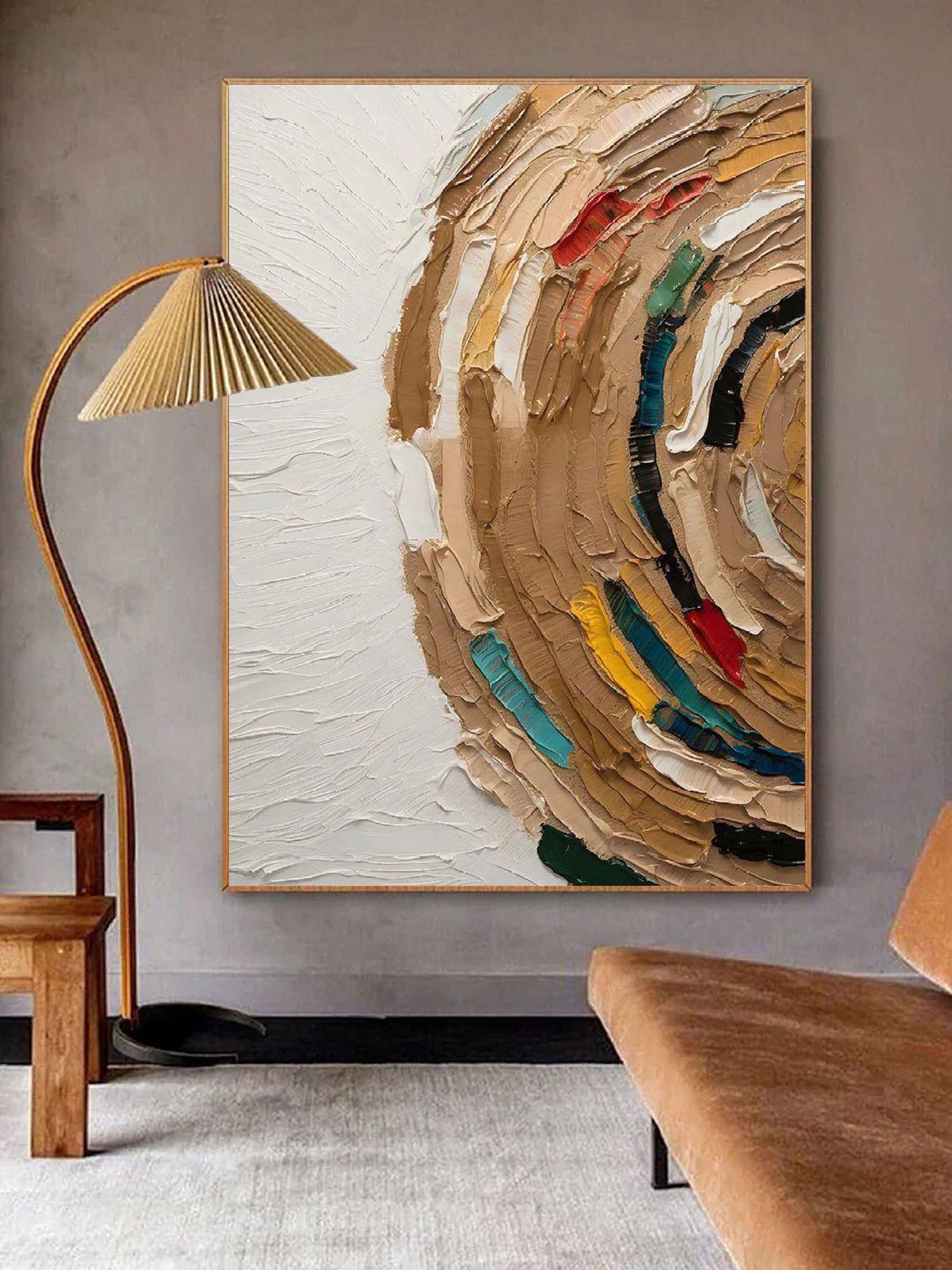 Terracotta Circular Impasto Oil Painting