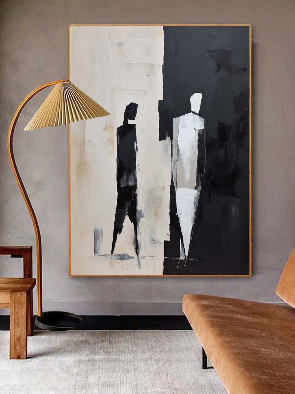 Contemporary Black White Figure Painting