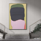 Vibrant Color Block Abstract Oil Painting Textured