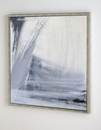 Gray White Minimalist Abstract Oil Painting