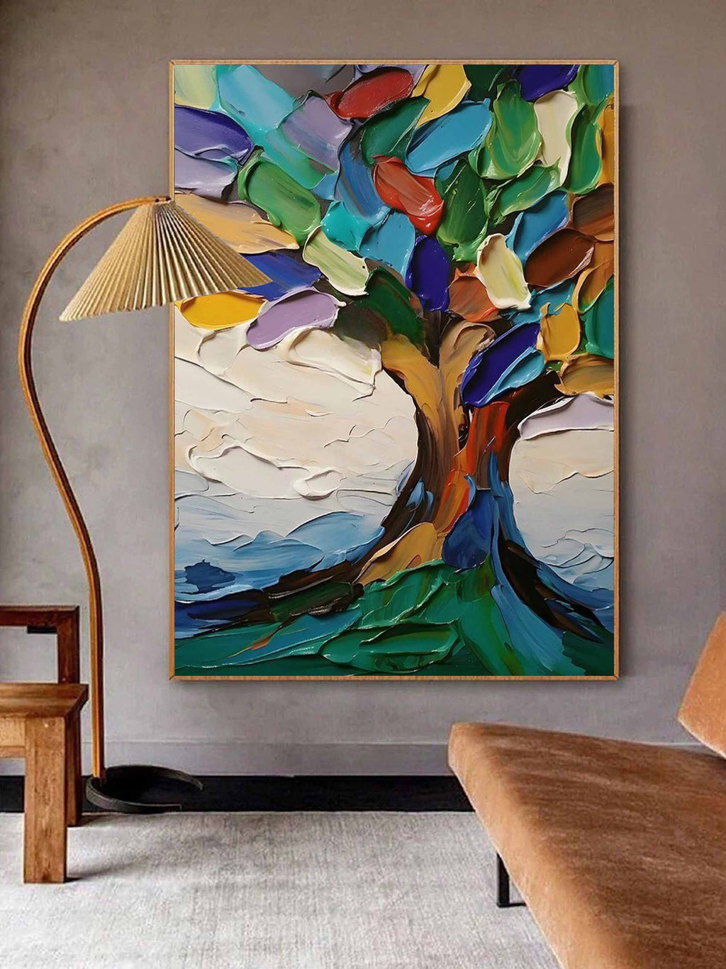 Colorful Tree of Life 3D Impasto Painting