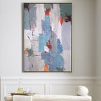 Textured Color Block Painting Vertical Contemporary