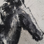 Monochrome Running Horse Oil Painting