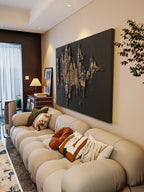 Black & Gold Impasto Abstract Painting