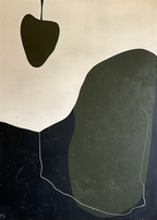 Tactile Three-Piece Oil Painting Dark Green Heart