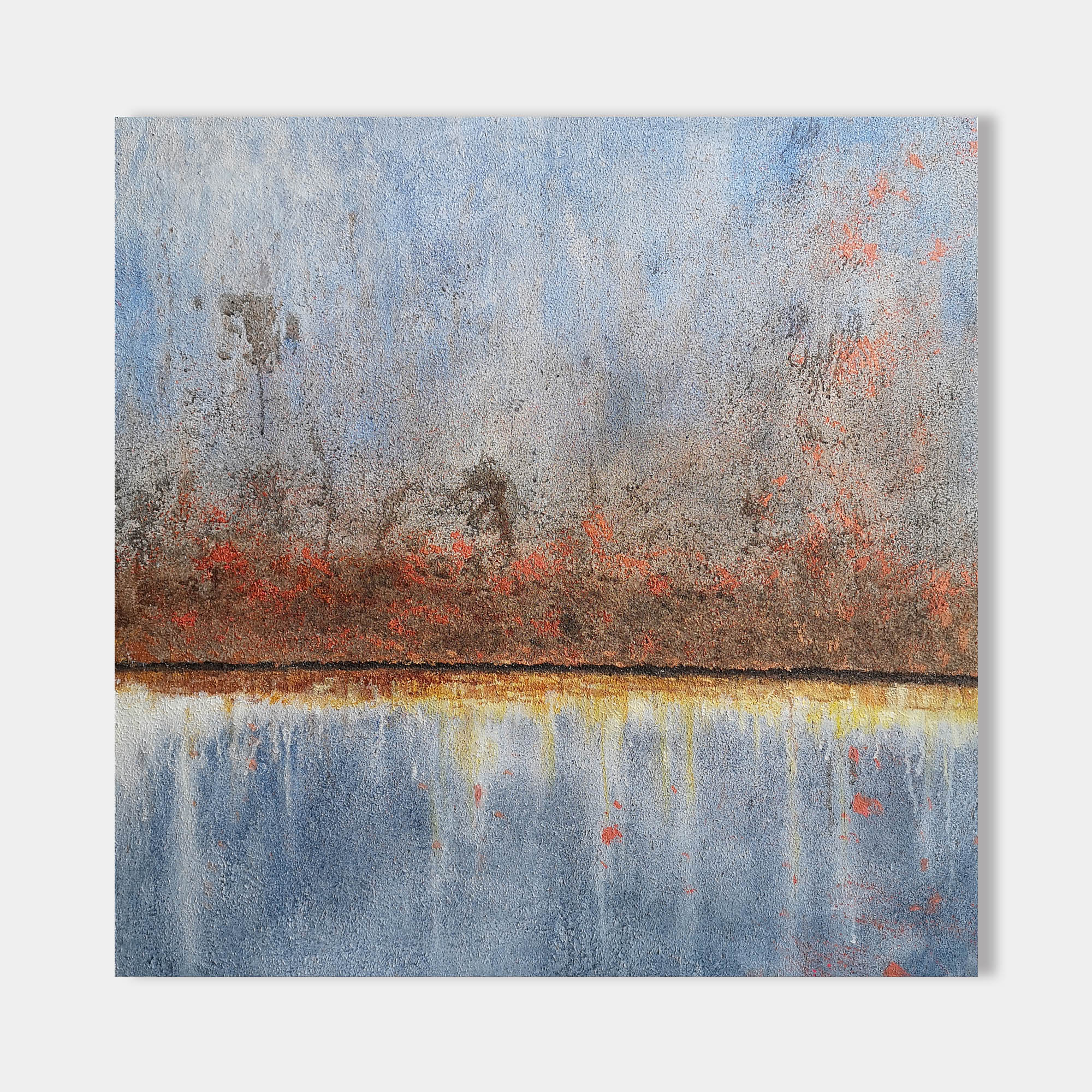 Rustic Horizon Abstract Oil Painting