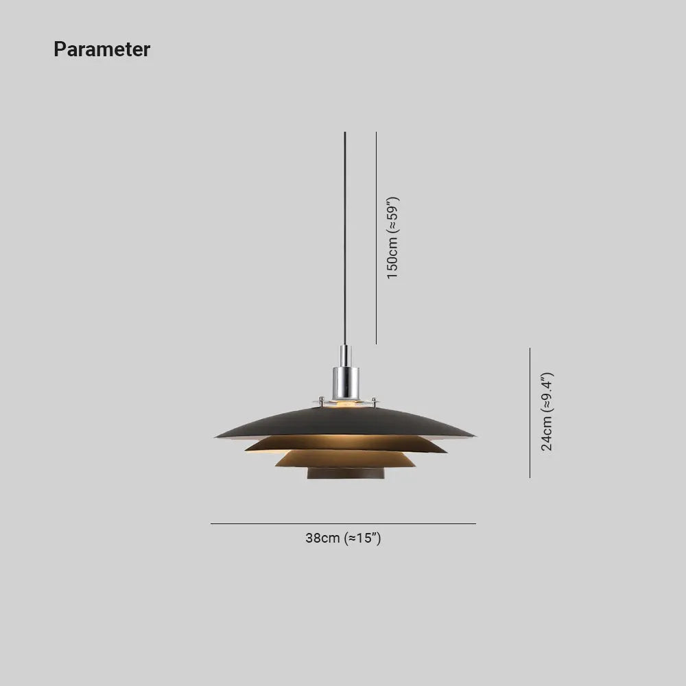 Nylo Contemporary Minimalist Frisbee Shaped Metal Pendant Light