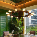 Silva Vintage LED Chandelier Brown Metal Living Room/Bar