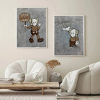 Kaws Companion 2-Piece Pop Art Painting Set