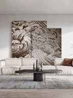 Brown Wave Texture 2 Piece Wall Art Set