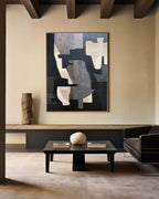 Monochrome Geometric Block Painting