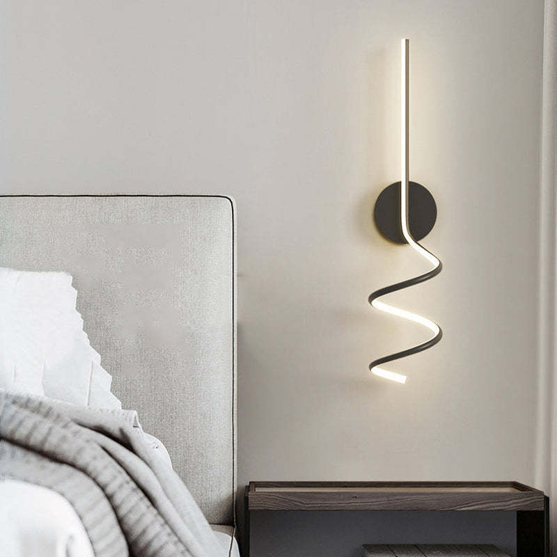 Arisha Modern LED Art Interior Wall Light Spiral, Black & White