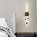 Arisha Modern LED Art Interior Wall Light Spiral, Black & White