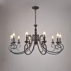 Silva Creative Retro Candle Chandelier Black Metal Bedroom