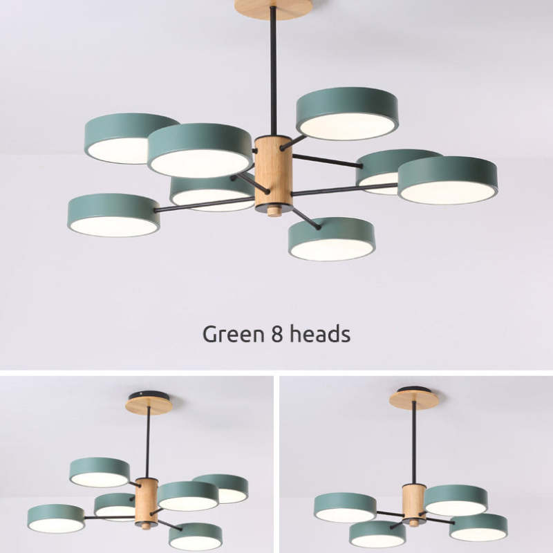 Arisha Art Deco Pendant Light, White/Green/Grey,Metal/Wood