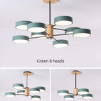 Arisha Art Deco Pendant Light, White/Green/Grey,Metal/Wood