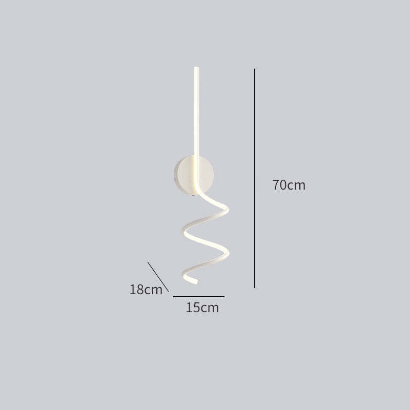 Arisha Modern LED Art Interior Wall Light Spiral, Black & White