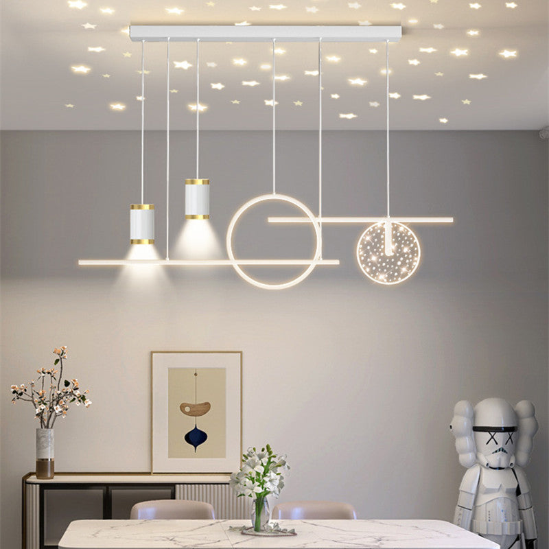 Arisha Modern Metal Starry Pendant Light, Black/White/Gold