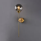 Valentina Modern Globe Metal/Glass Wall Lamp, Gray/Amber/Clear/White