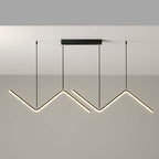 Arisha Modern Wavy linear Pendant Light Double, Black/Gold