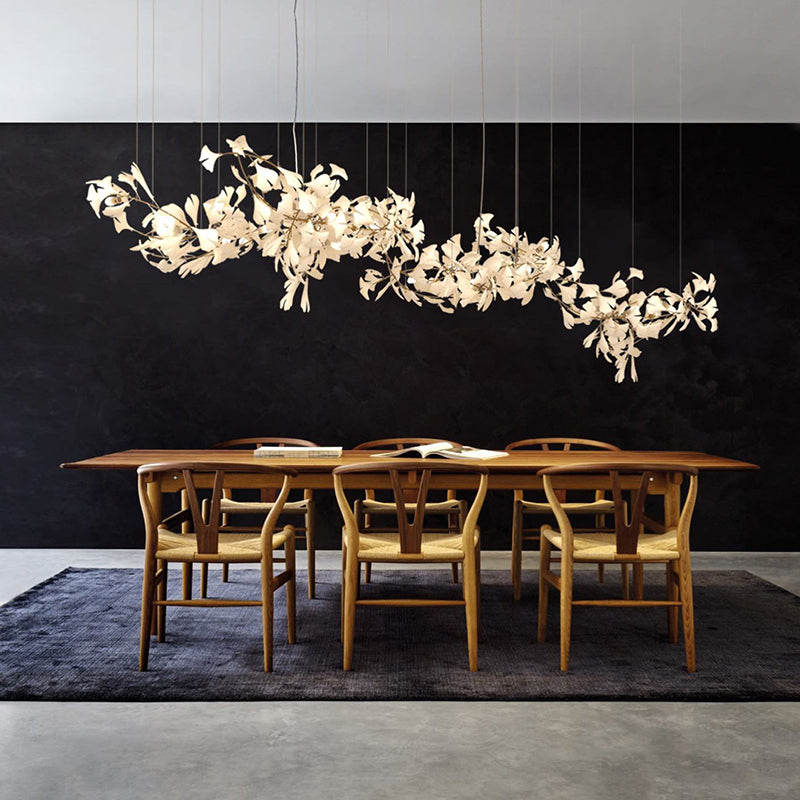 Olivia Luxury Ceramic Chandelier Large Foyer, Gingko leaf, Living Room