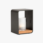 Ray Minimalist Cuboid Candle Solar Outdoor Floor Lamp Black