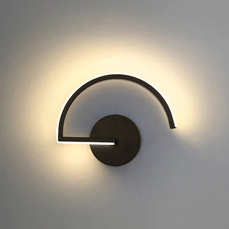 Arisha Minimalist Linear Semicircular Metal Decor Wall Lamp