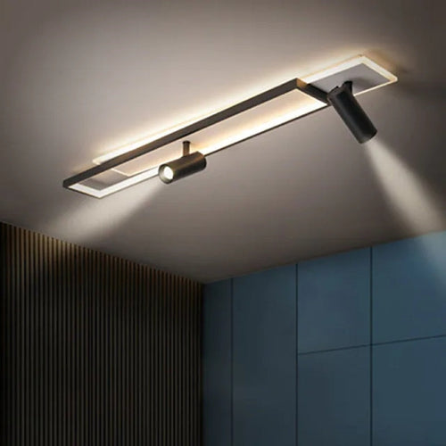 Aim Modern Geometric Ceiling Light with Spotlight, Black&White