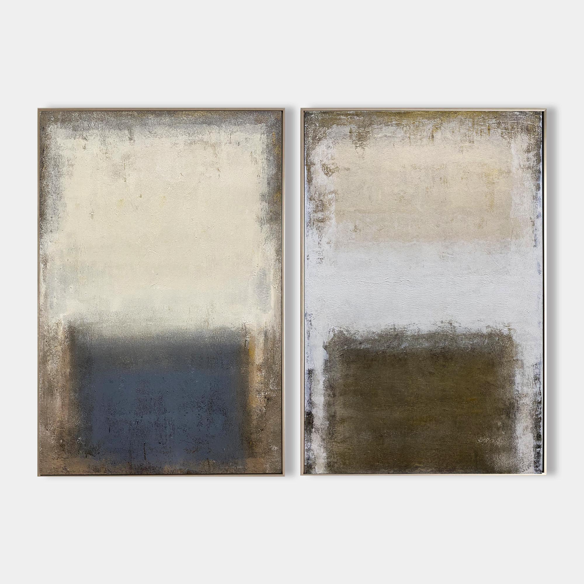 Neutral Abstract Diptych Wall Art Set