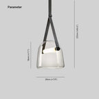 Valentina Modern Nordic Leather/Glass Pendant Light, Grey/White