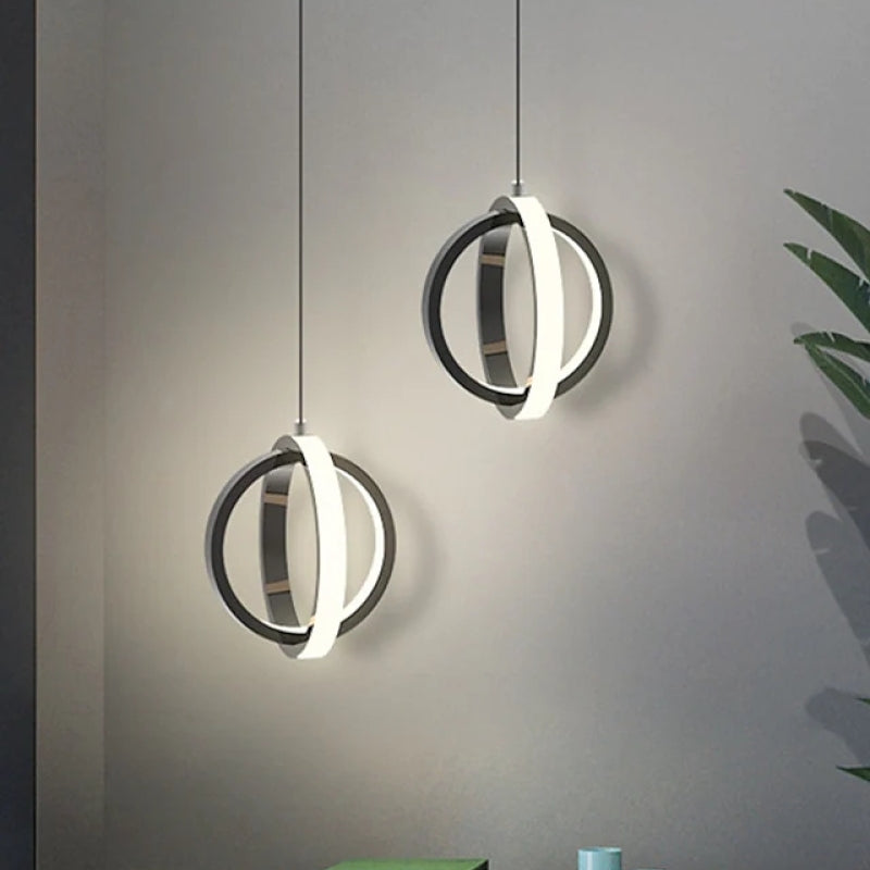 Kristy Pendant Light Spherical Modern, Metal, Black/Gold, Kitchen