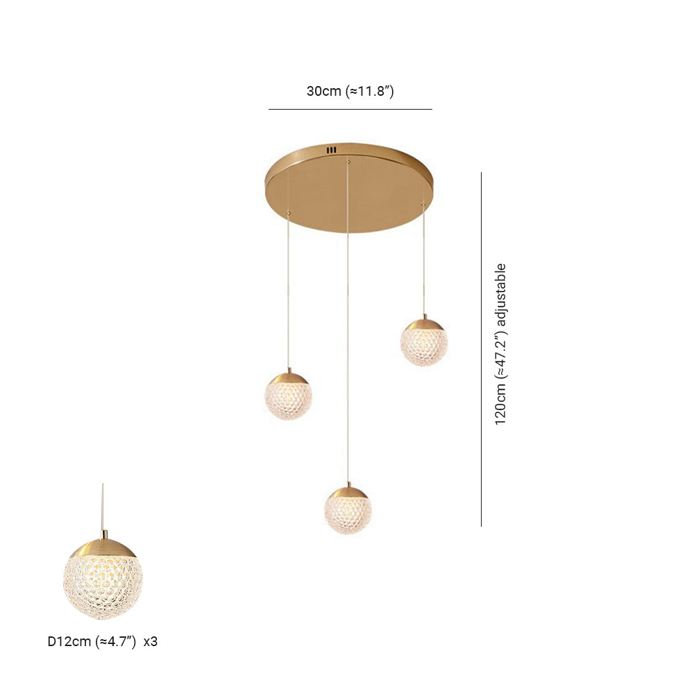 Arisha Multi Staircase Modern Art Deco Pendant Light, Gold