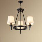 Silva vintage Ring Metal/Fabric Chandelier, Black/Copper