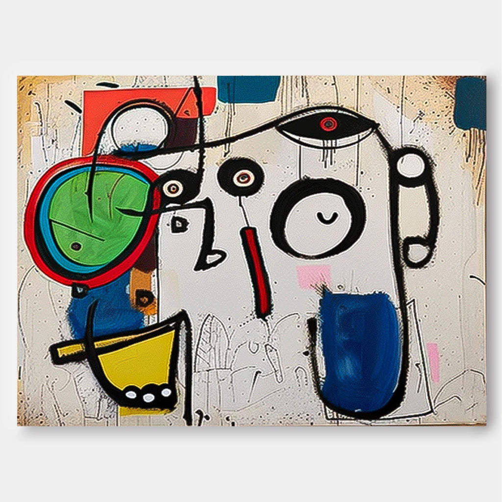 Joan Miró Style Surrealist Painting Vibrant