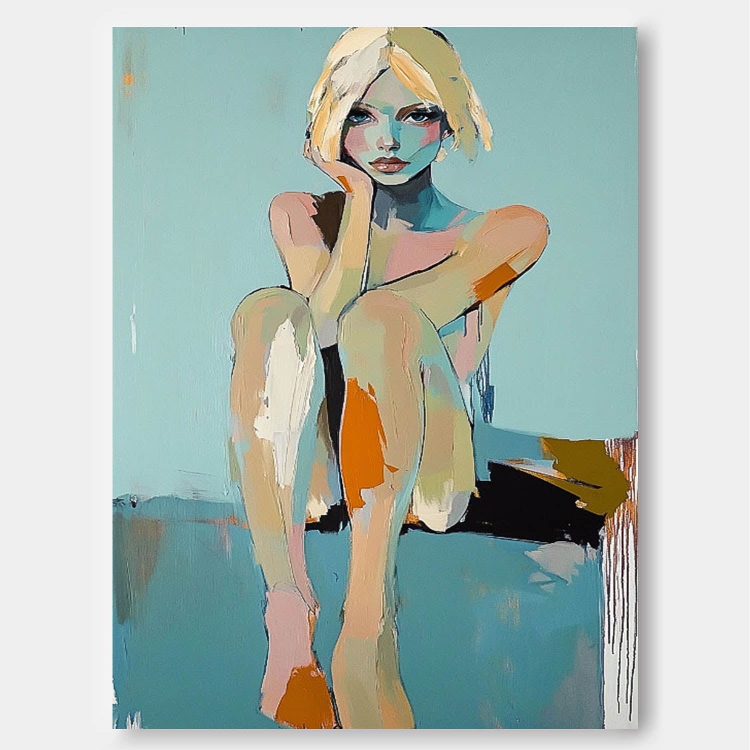Contemplative Figure Oil Painting