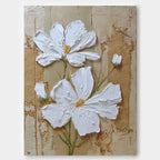 3D Impasto Floral Oil Painting Textured Wall Art