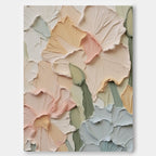 Sculptural Floral Painting Soft Pastels Textured