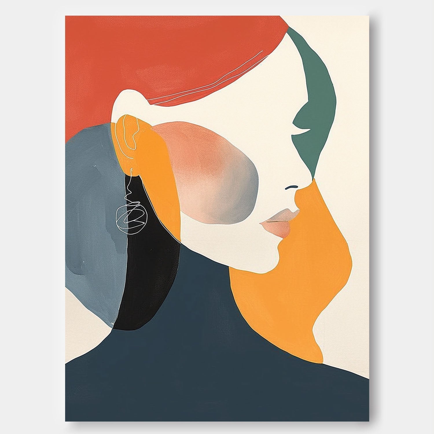 Modern Abstract Portrait Serene Modern